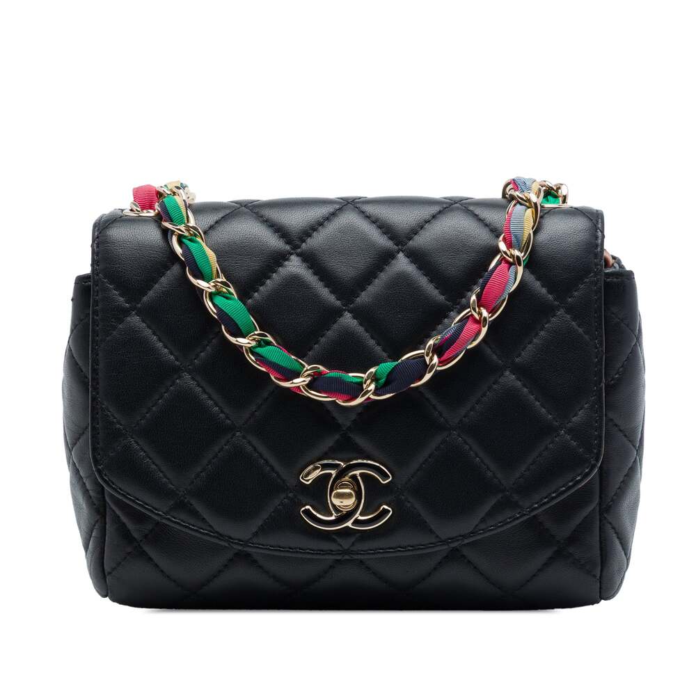 Chanel Ribbon Chain Flap Bag Quilted #312317C43B